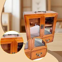 ตู้เก็บของแบบวินเทจย้อนยุคสำหรับจัดระเบียบโต๊ะทำงาน ตู้โชว์ ตู้เก็บของสำหรับน้ำหอม ถ้วยชา โต๊ะเครื่องแป้ง และสำนักงาน 1