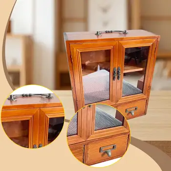 ตู้เก็บของแบบวินเทจย้อนยุคสำหรับจัดระเบียบโต๊ะทำงาน ตู้โชว์ ตู้เก็บของสำหรับน้ำหอม ถ้วยชา โต๊ะเครื่องแป้ง และสำนักงาน 1
