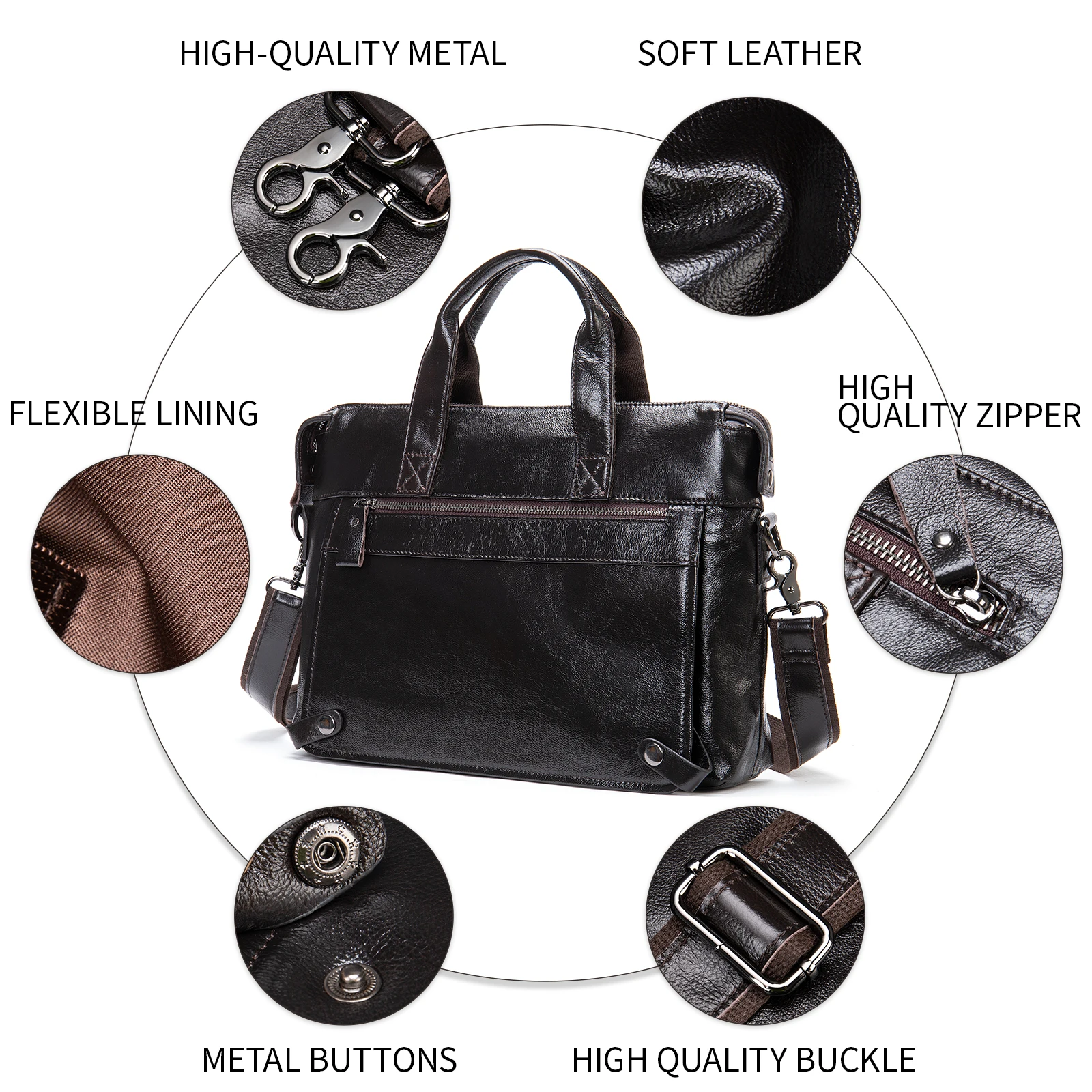 Large Soft Leather Crossbody Bag, Laptop Messenger Bag