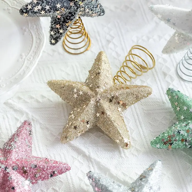 Vibrant Star Tree Topper, Christmas Shining Lamp, Xmas Colorful TopStar Navidad Ornaments