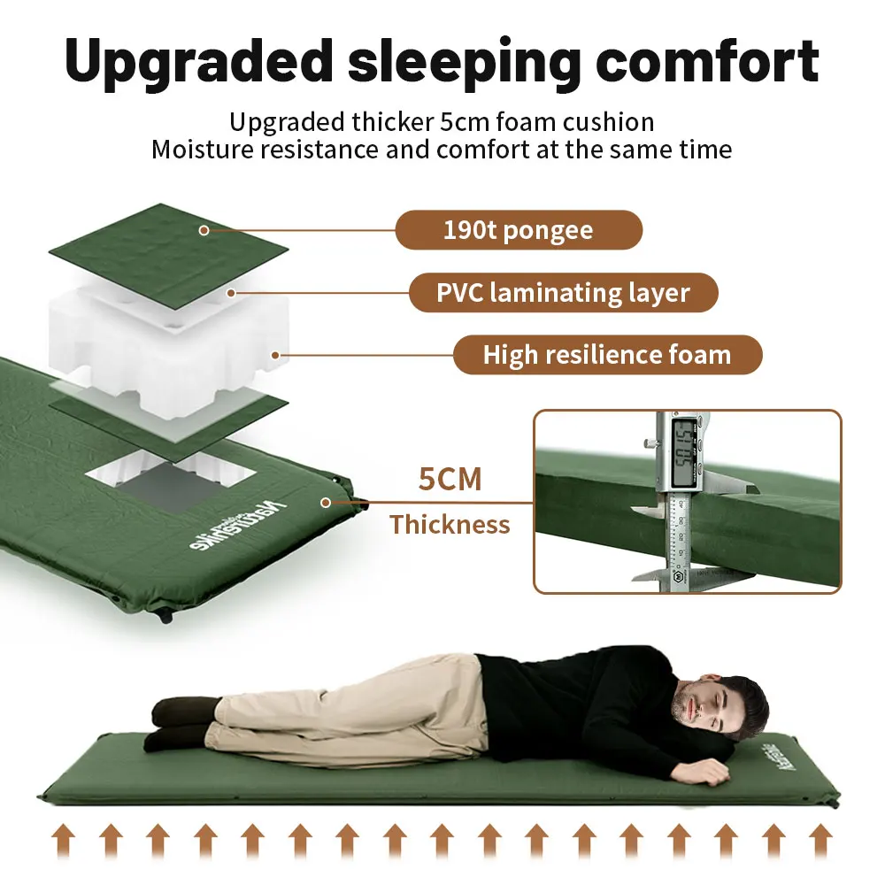 Naturehike الذاتي تضخيم فراش D03 نفخ فراش 5 سنتيمت...