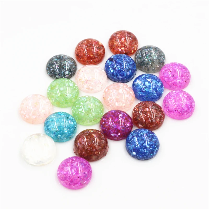 Vibrant Mixed Color Real Shell Resin Cabochons - Flat Back Variety Pack