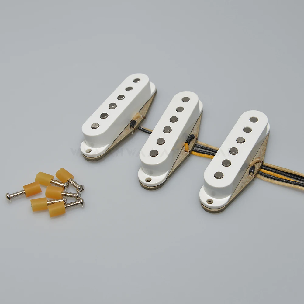 Vintage 1969 Handmade SSS Alnico 5 Guitar Pickups Grey Bottom