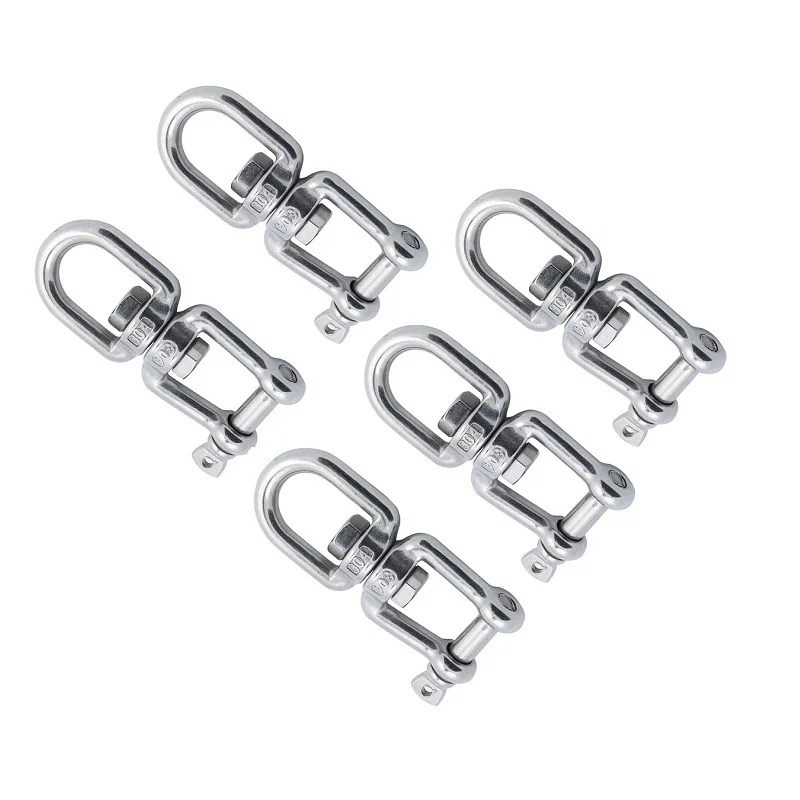 5PCS Stainless Steel 304 Jaw And Eye Anchor Swivel Connector Heavy Duty 4mm 5mm 6mm 8mm 10mm For Marine Boat Anchor Chain