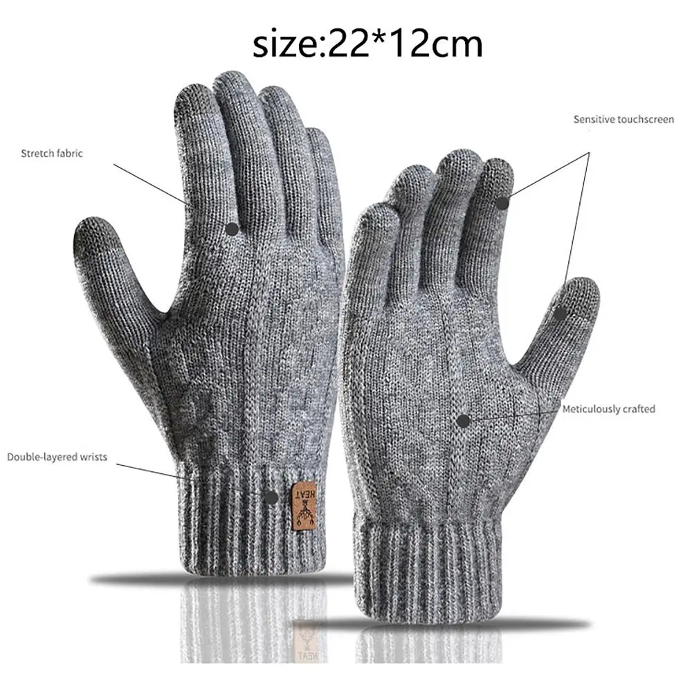 Cotton Winter Gloves Sensitive Touch Waterproof Windproof Touchscreen Gloves Zipper Winter Warm Fleecing Mittens
