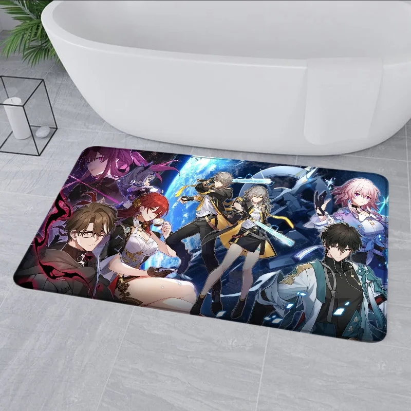 Doormats Honkai Star Rail Non-slip Bedroom Mat Halllway Entrance Carpet Kitchen Floor Foot Mat Flannel Room Decor Bathroom Rug 2