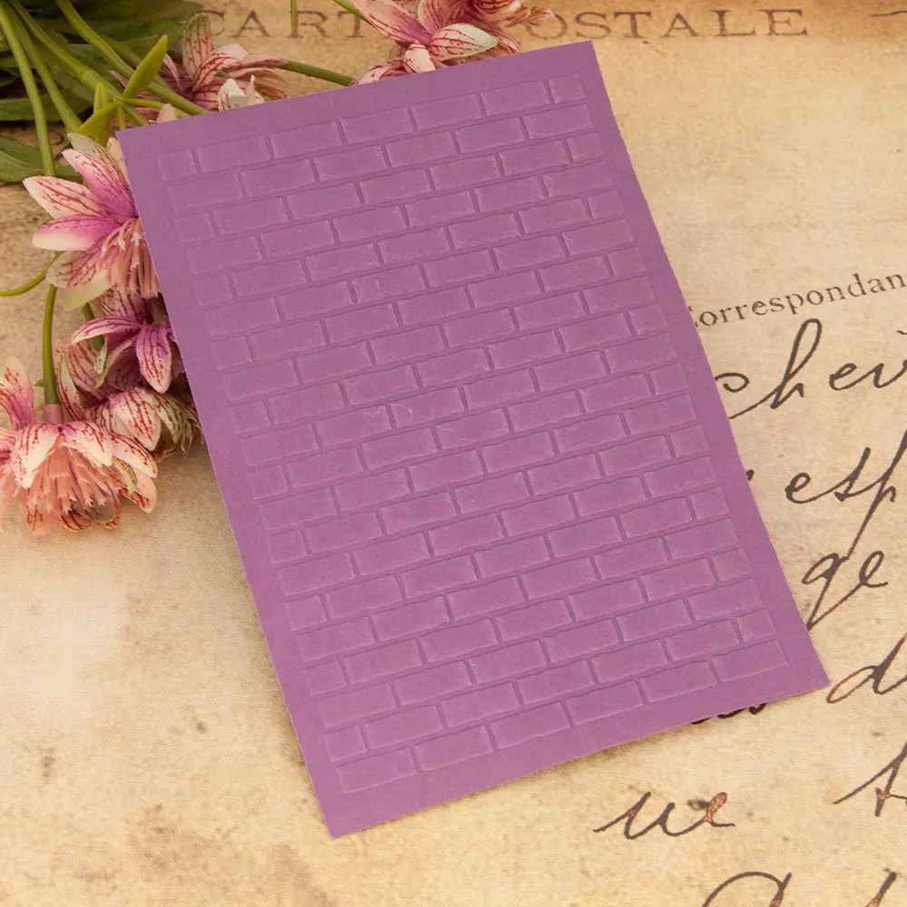 Brick Wall Embossed Folder 6&ldquo; for Scrapbooking and Card Making