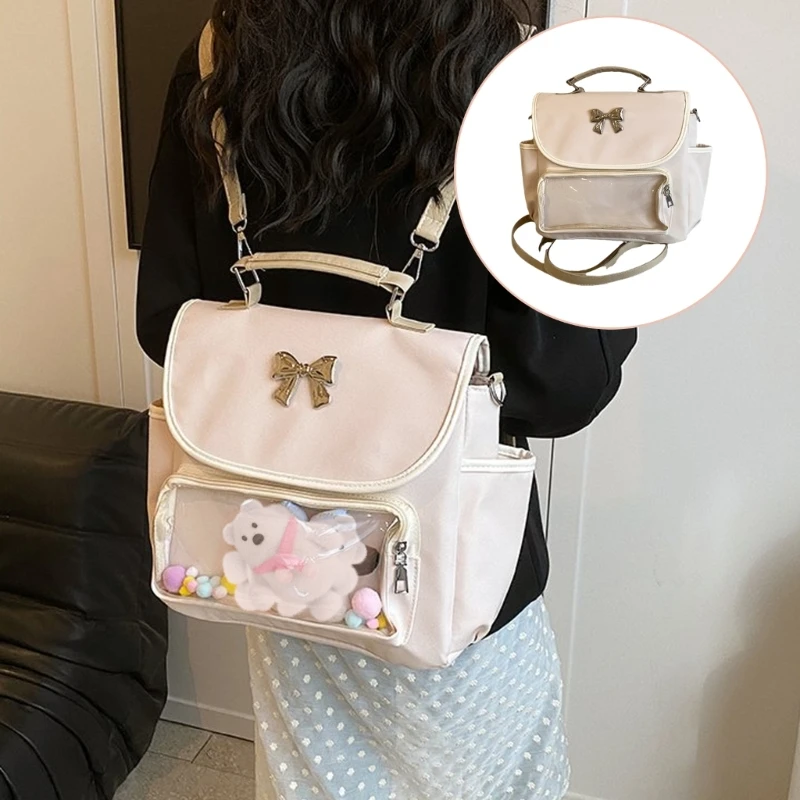 Women Bows Backpack Girls Ita Backpack Student School Backpack Lovely Travel Backpack Casual Rucksack for Daily