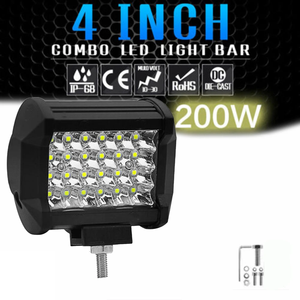 

1pcs 4Inch 72W 12V/24V Vehicles LED White Working Lights Spotlight Bar Night Driving Lamp For Car Truck SUV Off Road Headlight