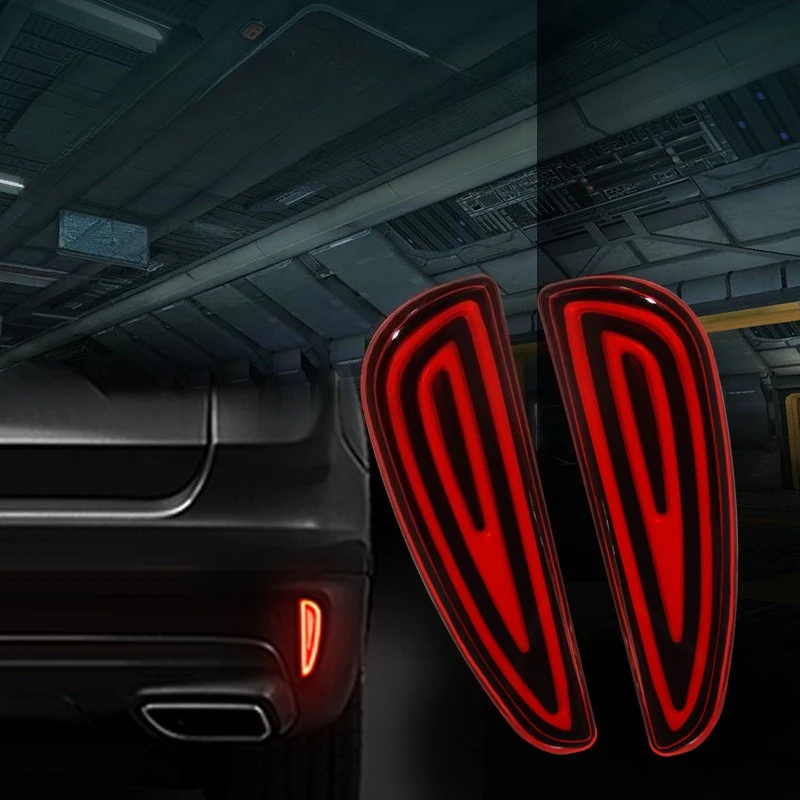 for Geely PROTON X50 Atlas 2018 2Pc Car Rear Bumper Light Reflector DRL Dynamic Turn Signal Brake Light Rear Fog Lamp Daulight detail image 3