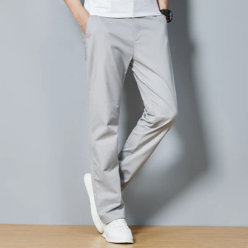 

Мужские хлопковые высококачественные Костюмные брюки, весна-лето 2023, роскошные деловые свободные прямые повседневные брюки, удобные брюки