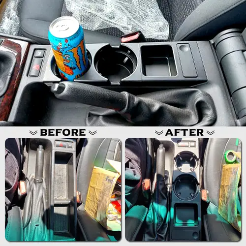 New Double Hole Car Styling Front Center Console Storage Box Coin + Cup Holder For Bmw 3 Series E46 323i 318I 98-06 51168217953 - Image 3