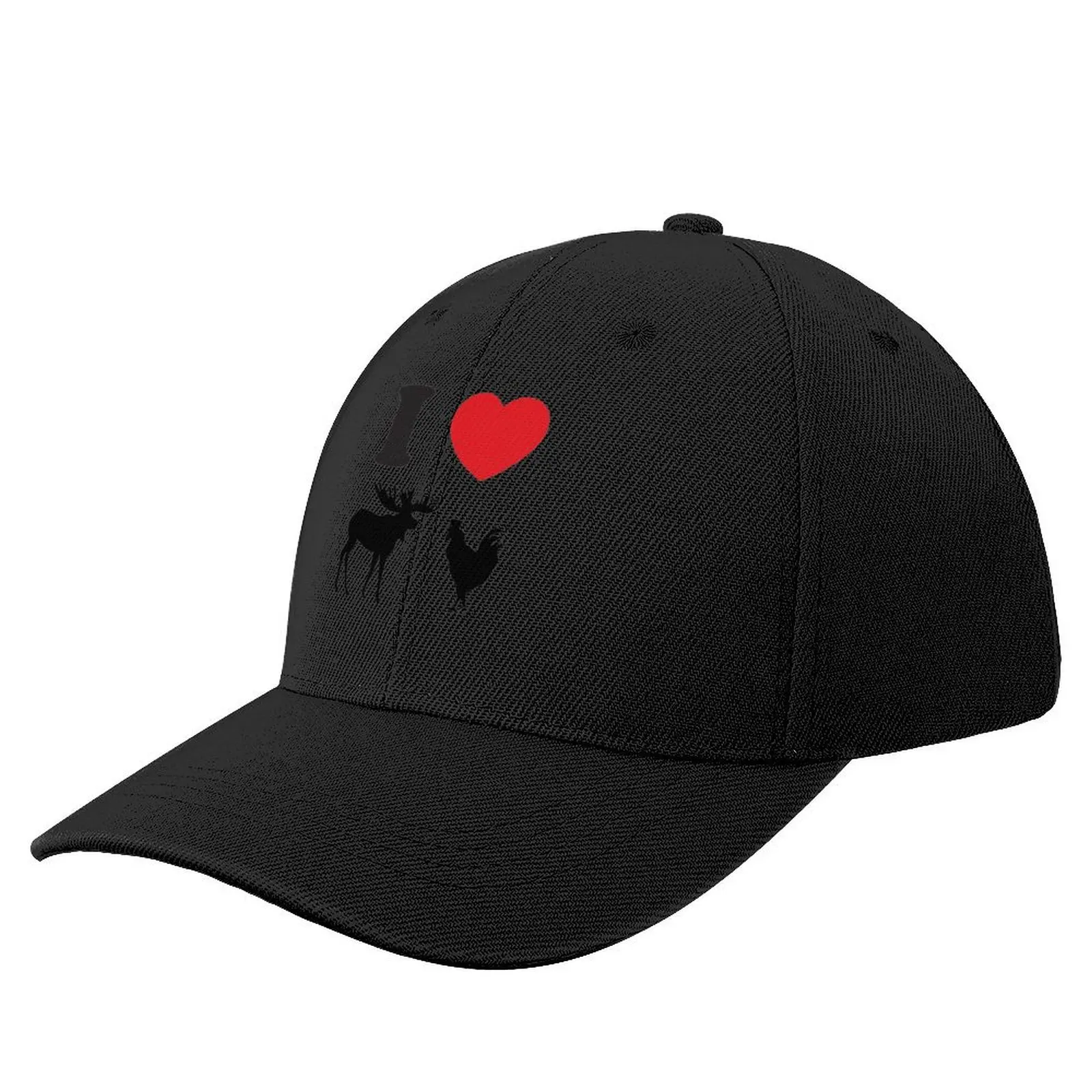 

I Heart Moose Cock Baseball Cap Fluffy Hat Big Size Hat Icon Sports Cap For Man Women's