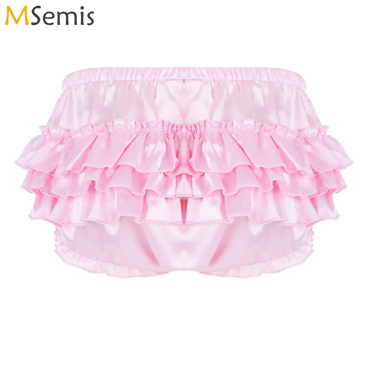 

Mens Satin Lingerie Shiny Ruffled Bloomer Tiered Skirted Sissy Panties Gay Briefs Underwear Sexy Crossdresser Cosplay Underpants