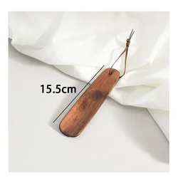 Premium Solid Wood Shoehorn with Ergonomic Short Handle, Ideal for Pregnancy and Elderly Use (15.5cm Wood color)