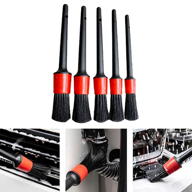 5Pcs Car Cleaning Brush Kit Soft Bristle Detail Brushes For Car Motorcycle  Detailing Brush Set Wheel Rims Cleaning Brush Tools