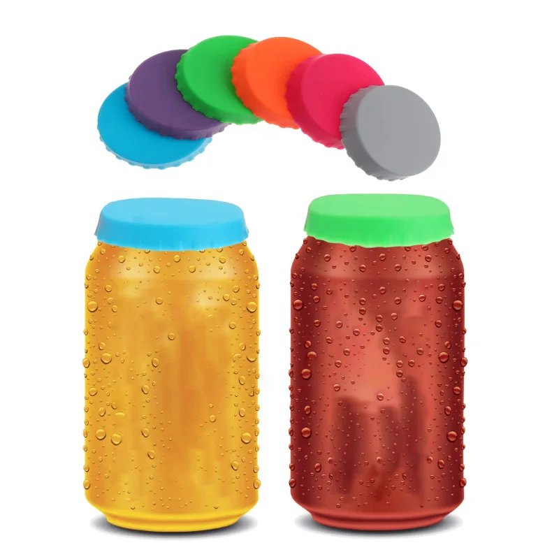 200 Pcs Soda Lid Covers Silicone Multi-color Beverage Beer Can Bottle Cap Protector Leak-Proof Cap