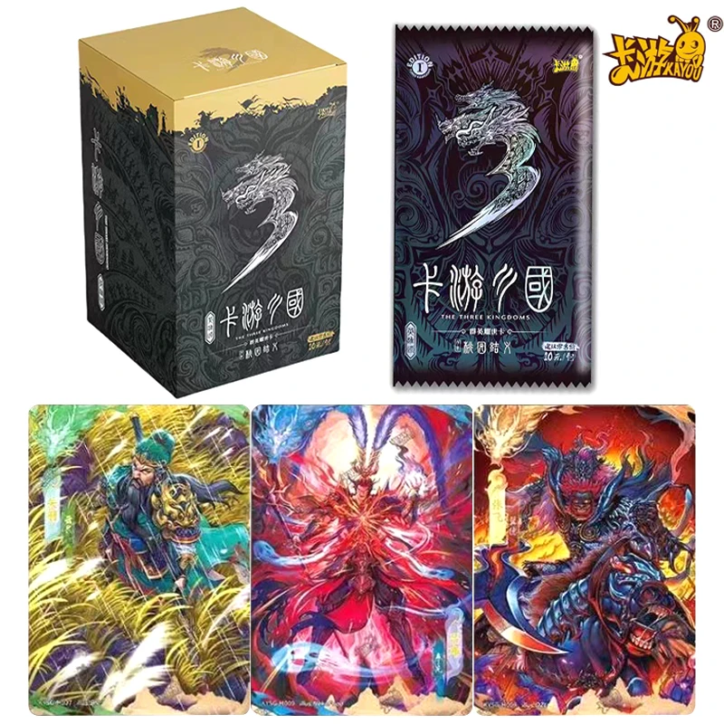 

Original KAYOU Romance Of The Three Kingdoms Card Rare Guanyu Liubei Zhangfei Lvbu Hero Collection Limited Edition Children Gift