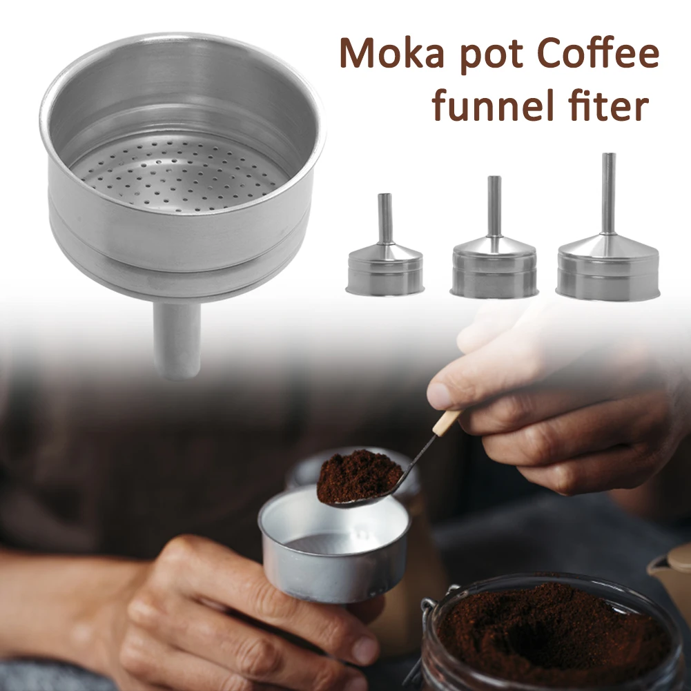 

Moka Express Replacement Funnel Stainless Steel Funnel Filter Plate With Espresso Coffee Gasket Seals Coffee Maker Accessories