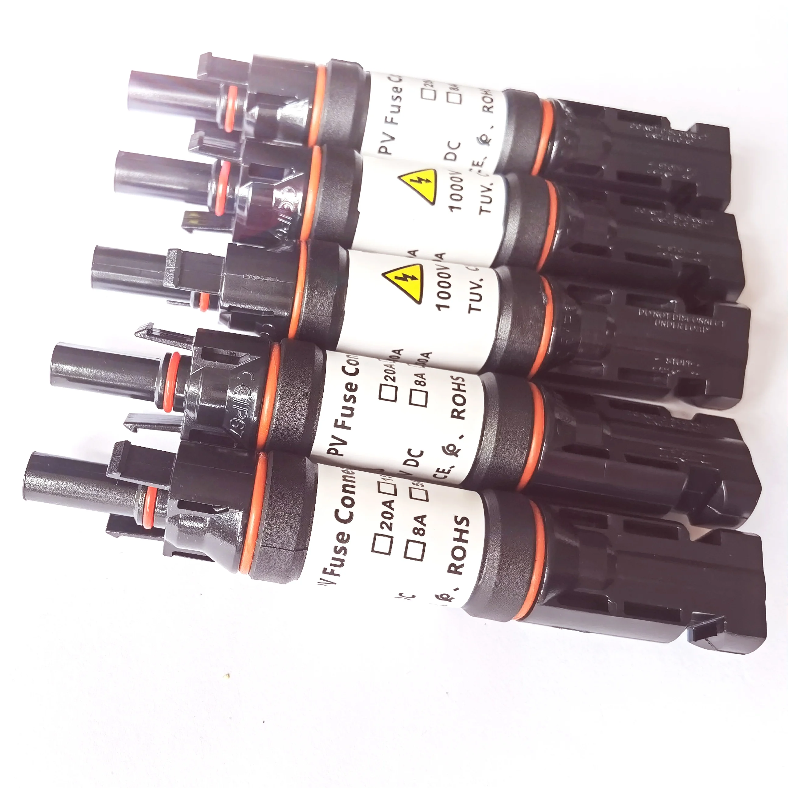 1000VDC 10A 15A 20A 30A DC 태양광 퓨즈 커넥터 태양광 패널 시스템용 인라인 퓨즈가 있는 퓨즈 홀더 TUV 승인