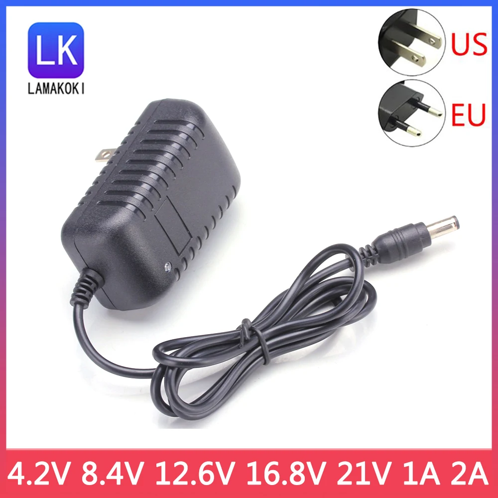 21V 8.4V 12.6V 16.8V 1A 2A 2000ma AC/DC Adapter Power Supply Charger 110-220V for 1S 2S 3S 4S 18650 Li-ion Lithium Battery Pack
