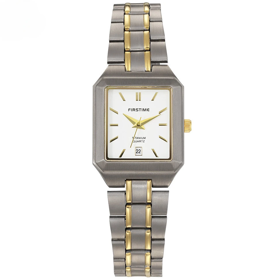 BERNY Square Titanium Quartz Watch for Women Calendar Luxury Gold Tone Wristwatch Waterproof Ultralight Waterproof Ladies Watch