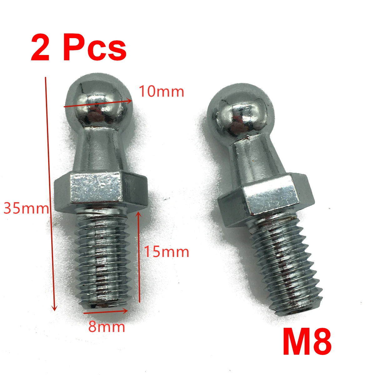 Boot Bonnet Gas Strut End Fitting Connector Ball Screw Bolt Pin Joint Valve Universal for Spring Lift Supports 2x 10mm M8 M6 atv ball joints heim joints