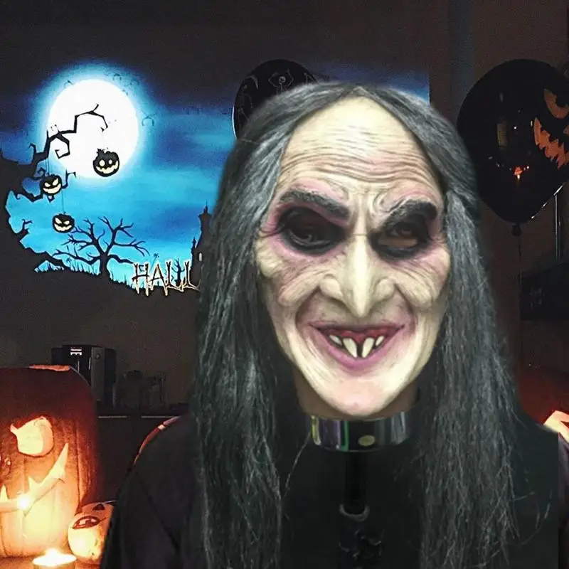 Scary Witch Latex Face Cover 3