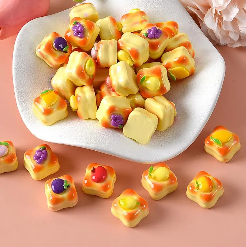 

100 шт. смола, искусственный фруктовый торт, имитация еды, искусство, кабошон, сделай сам, ремесло, декоративные аксессуары