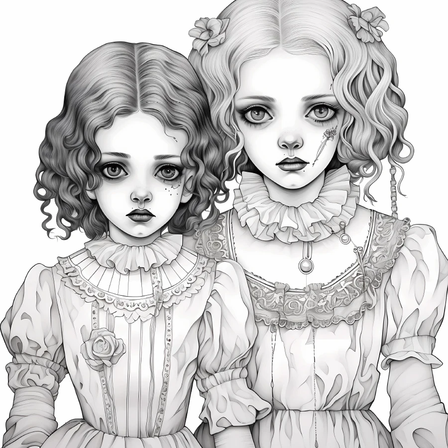 Horror Doll Coloring Book: Stress-Relief Graffiti Art