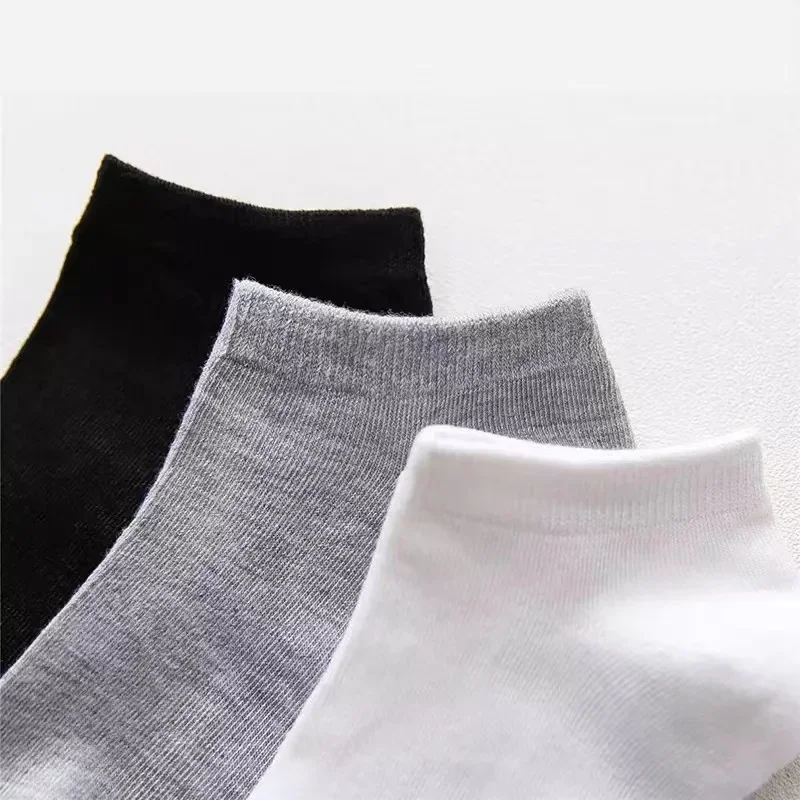 20Pcs/ Men\'s Socks Spring Summer Thin Breathable Soft Polyester Cotton Socks Black Casual Business Ankle Boat Socks Size EU38-45