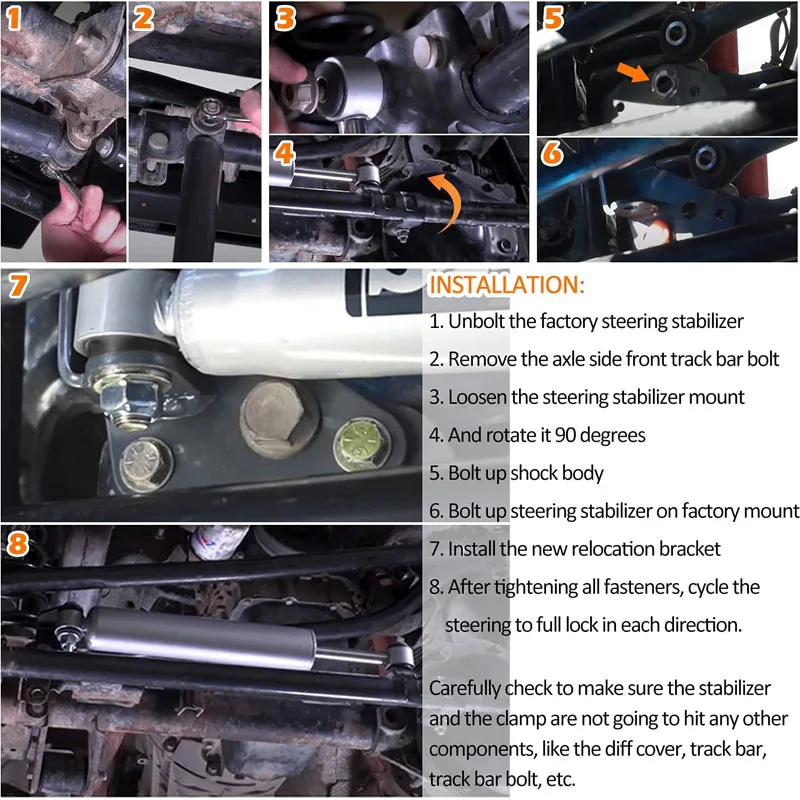 8007 Steering Stabilizer Relocation Bracket Replacement Parts Fit for 2007- Wrangler JK JKU 14 PCS