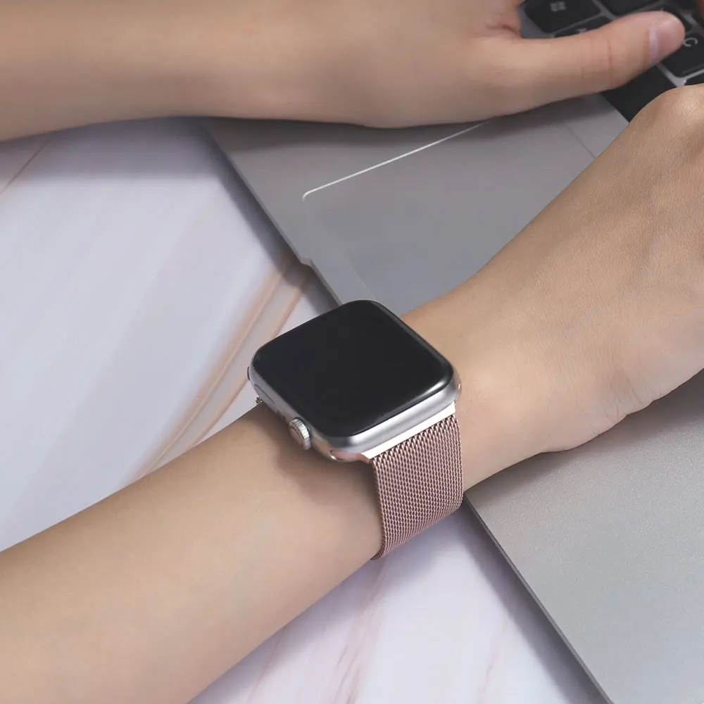 Metal Strap Milanes loop apple watch band 44mm 45mm 41mm 42mm 40mm 38mm magnetic stainless steel correa bracelet iwatch se 73456 Metal Strap Milanes loop apple watch band 44mm 45mm 41mm 42mm 40mm 38mm magnetic stainless steel correa bracelet iwatch se 73456