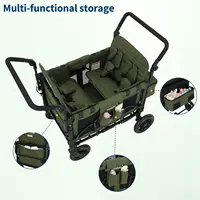 Poussette pliable 4 places tout-terrain pour enfants avec auvent, plateau à collation, harnais 5 points, capacité de charge de 150 kg 5