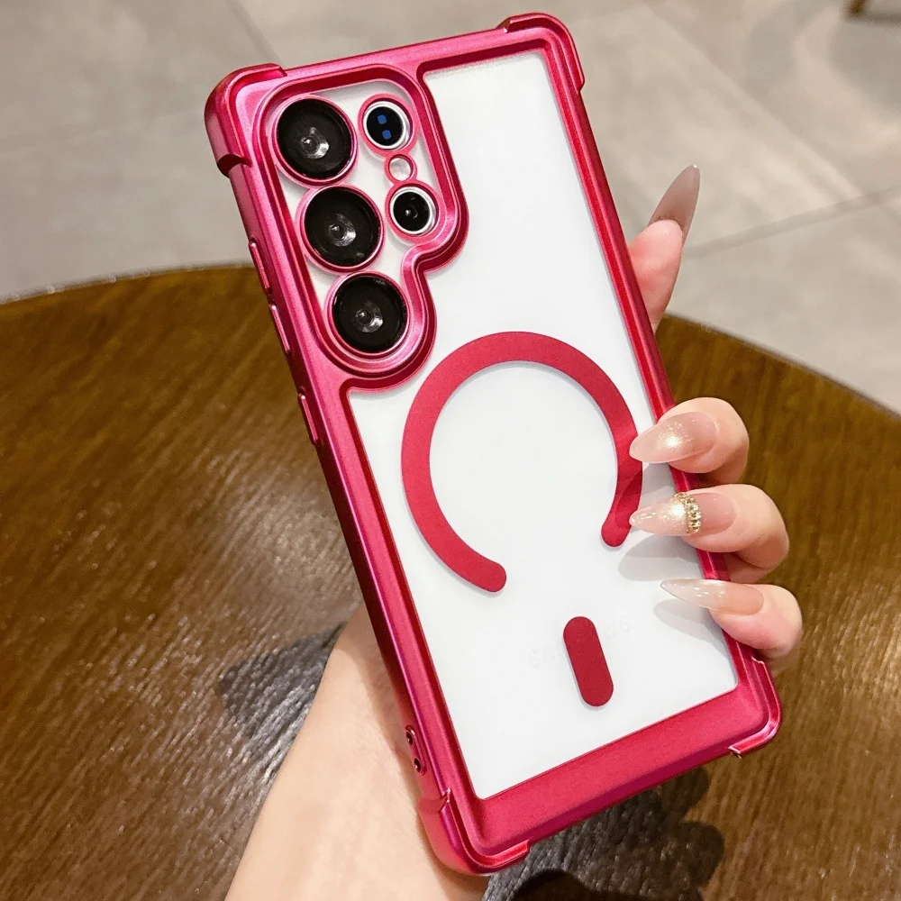 Electroplated Transparent Magnetic Shockproof Phone Case
