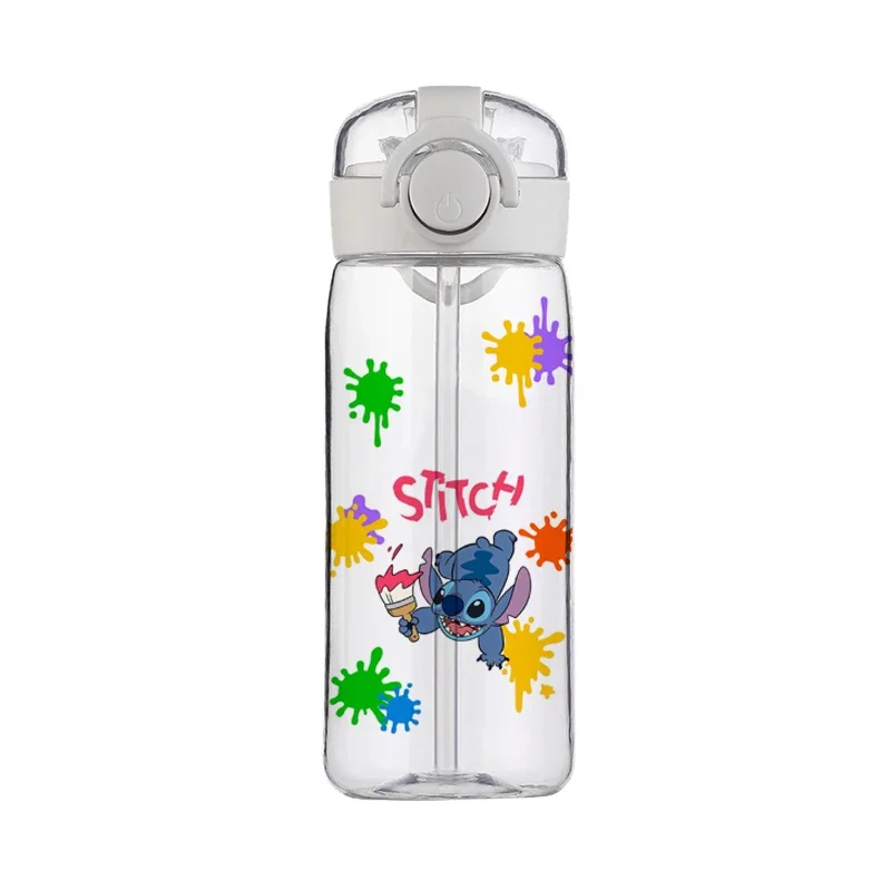 Disney Stitch Cup Clear Brand High Quality Water Bottle Outdoor Sport Leak Proof Cute Plastic School Water Bottle for Kids 400ML 6