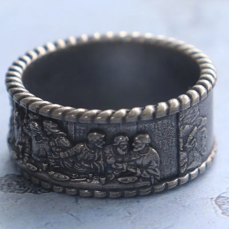 15g The Last Supper Band Jesus Christ ang Twelwe Apostles Rings Customized 925 Solid Sterling Silver Rings Many Sizes