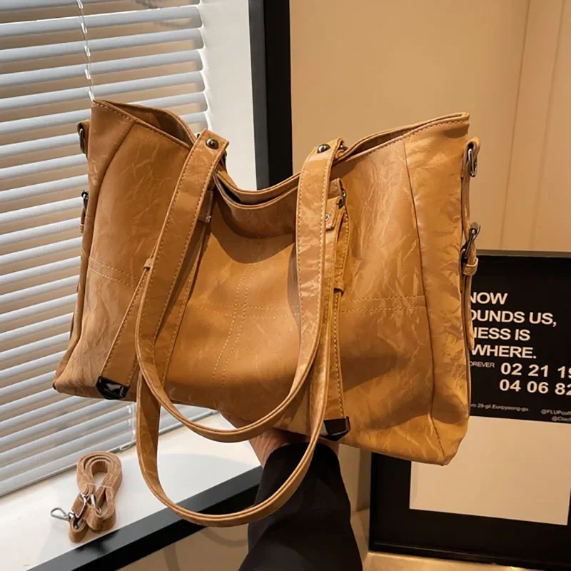 

Новинка 2023, темпераментная натуральная женская сумка под подмышки, Простая Дорожная сумка-Кроссбоди в Корейском стиле, нишевая Сумка-тоут через плечо в стиле ретро