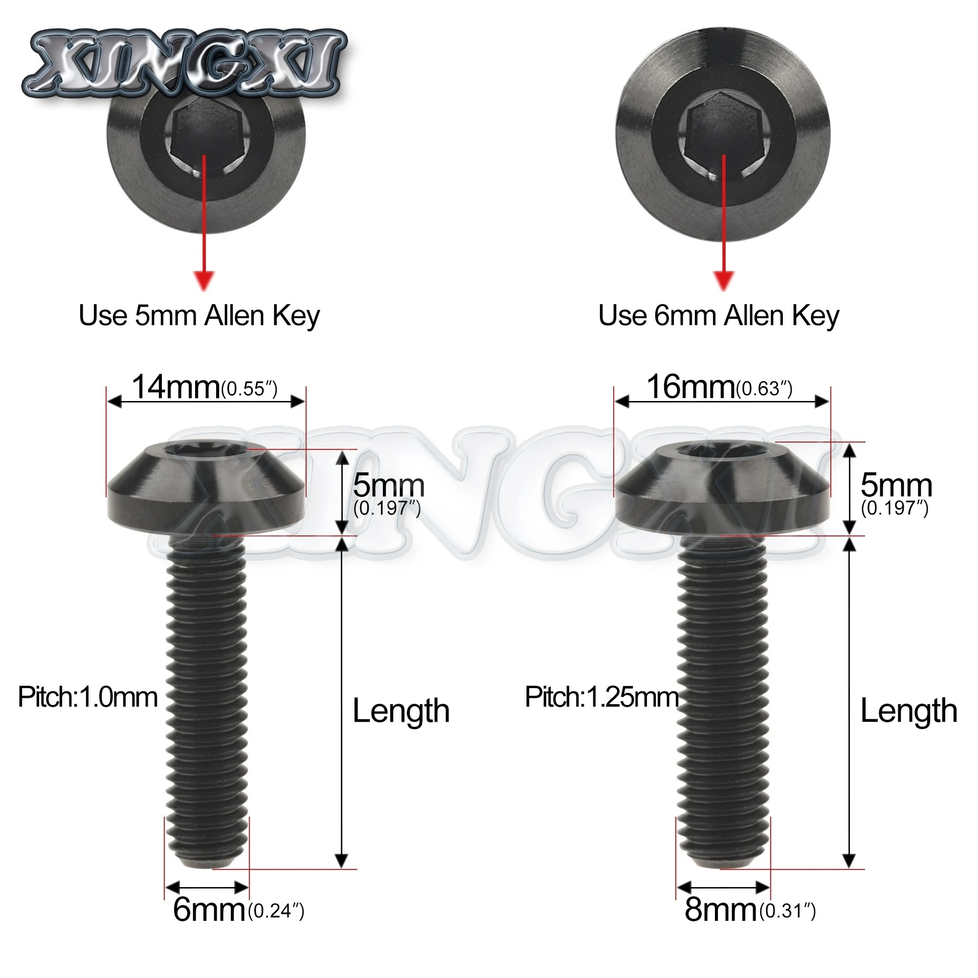 Xingxi титановые болты M6/M8 для тормозов велосипедов и мотоциклов ...