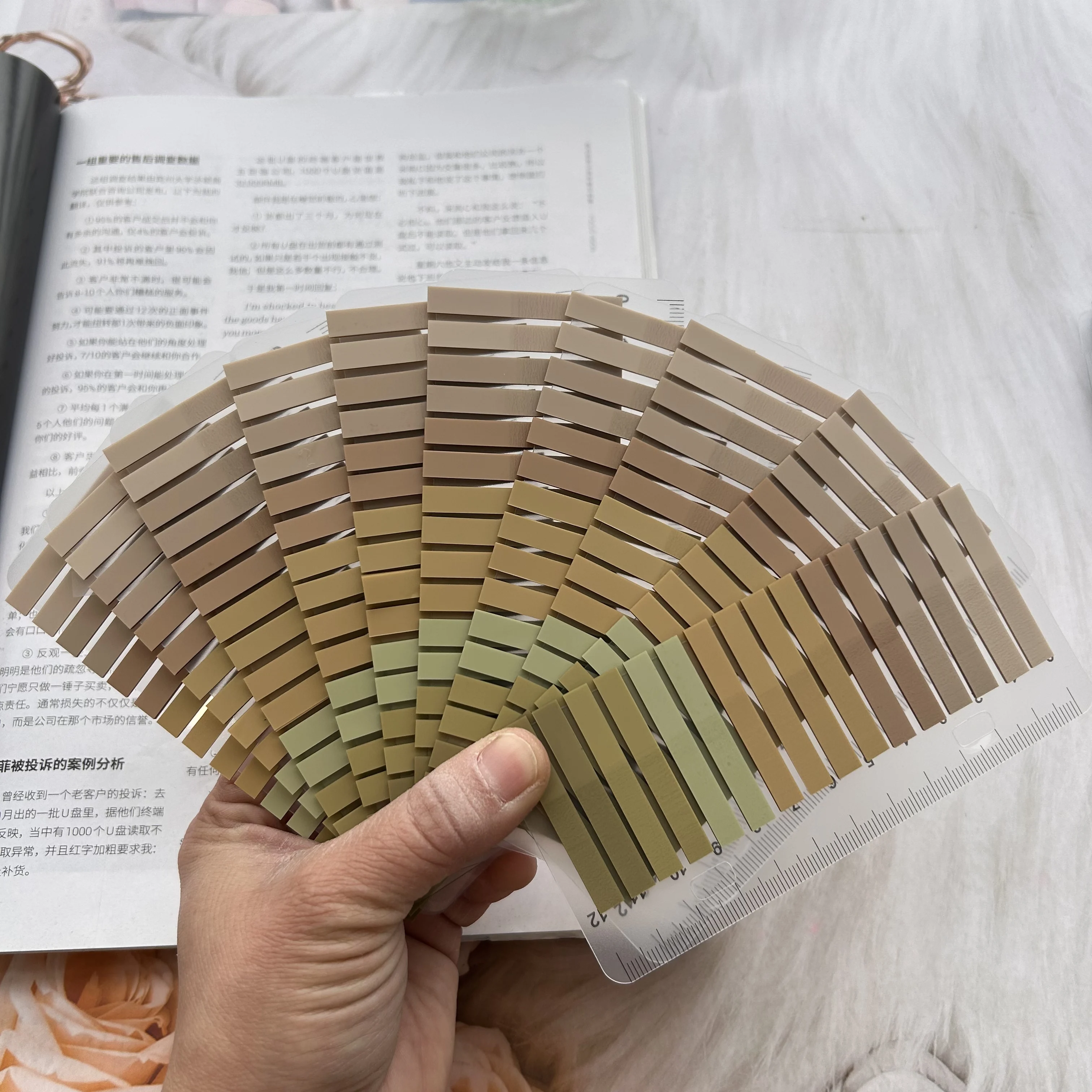 3200 Blatt bunte, transparente, fluoreszierende Index-Tabs, PET-Haftnotizen, Seitenmarkierung, Planer, Aufkleber, Büro, Schulbedarf – Detail 5