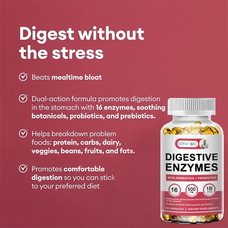 Digestive Enzymes Multiple Enzymes Prebiotics Probiotics Promote Digestive Health Intestinal Health Relieve Bloating