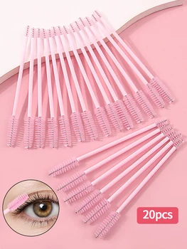 20pcs Flexible Double Ended Eyelash Brushes Eyebrow Brush Reusable  Eyebrow Mascara Wands Spoolies Makeup Tools 1