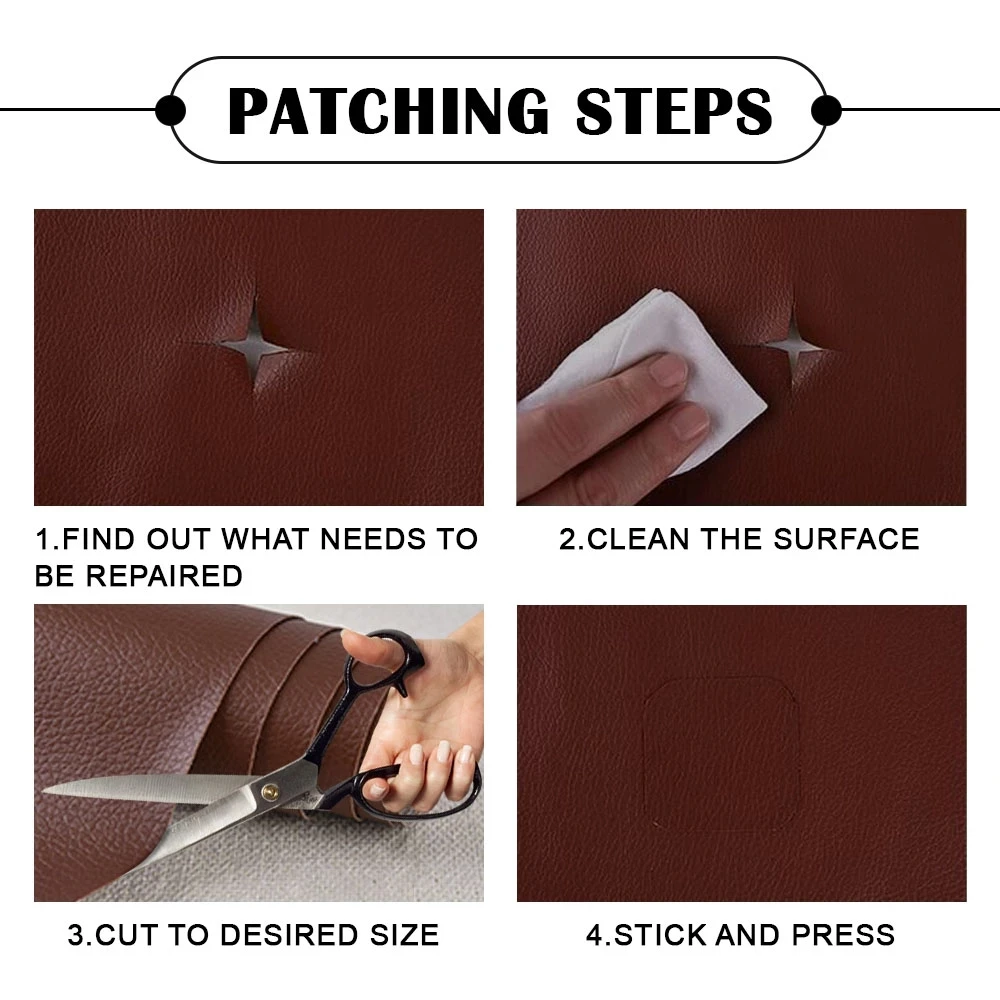 PU Leather Fabric Fix Self-adhesive Fabric Repair Patch Furniture