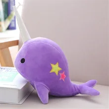 

2022 25CM Narwhal whale binary star doll plush Toy soft animal ocean sea stuffed Toys for Children Christmas Gift kid Brinquedos