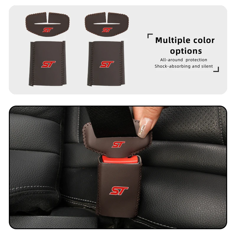 Car Seat Belt Clip Protector Seatbelt Buckle Lock Cover For Ford ST Racing Performance Focus Mk2 Mk3 Fiesta Ranger