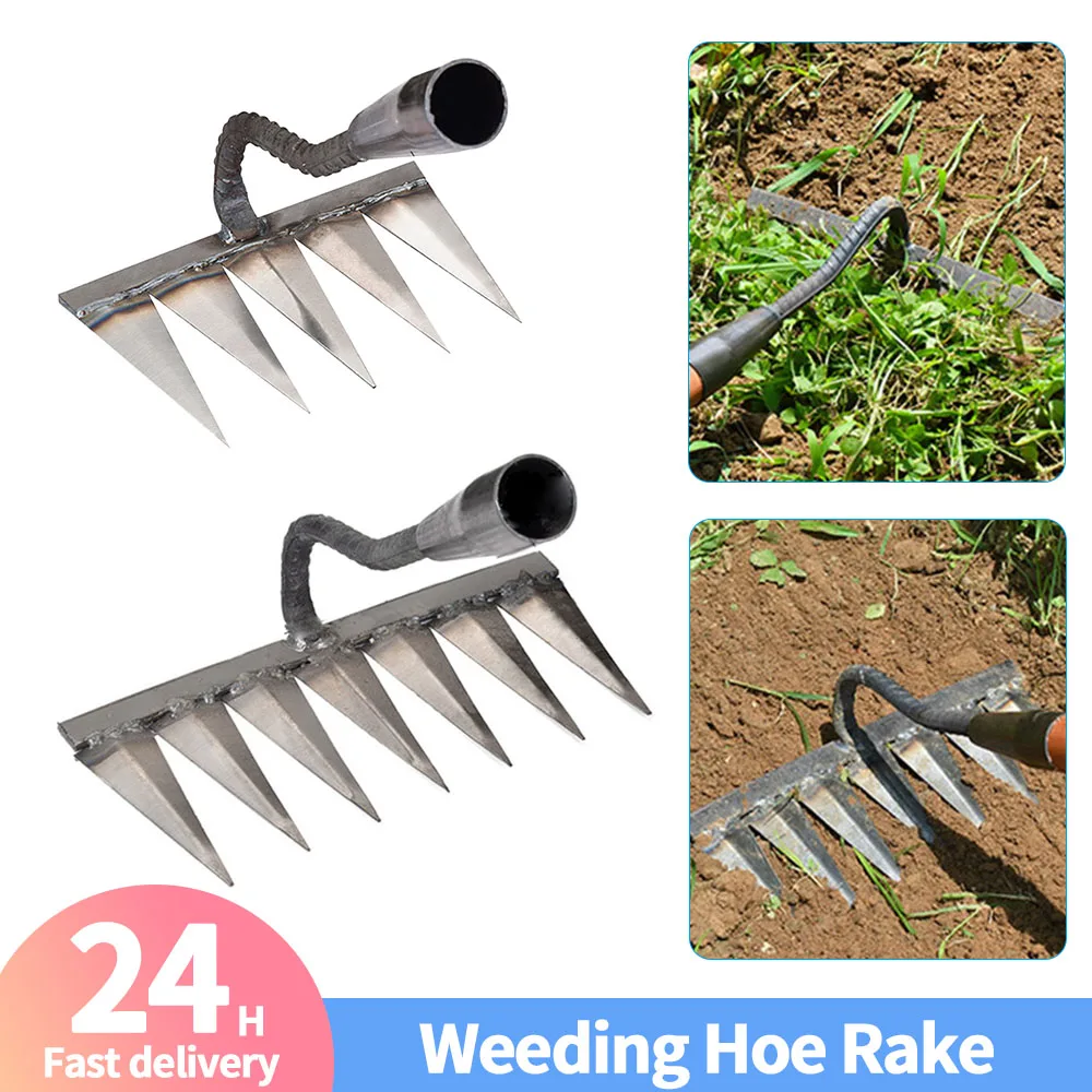 Hoe Weeding Rake Farming Tools Hoeing Hoeing Roots Turning Ground Loosening Soil Magic Tool Steel Rake Weeder Farm Tools