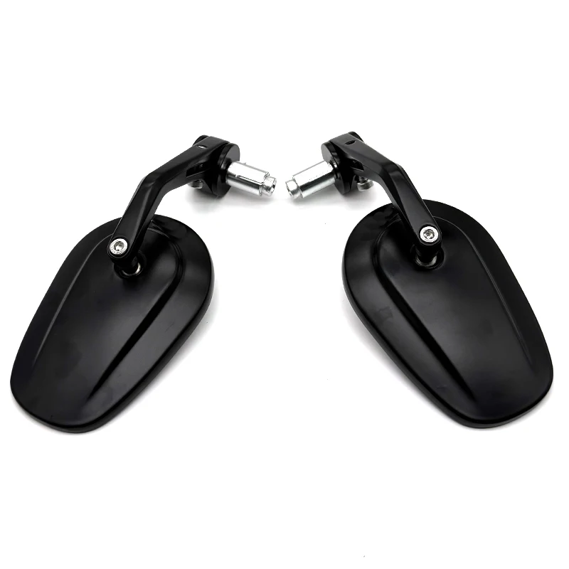 Retro Black Motorcycle Rearview Mirrors for Cafe Racers and Scooters