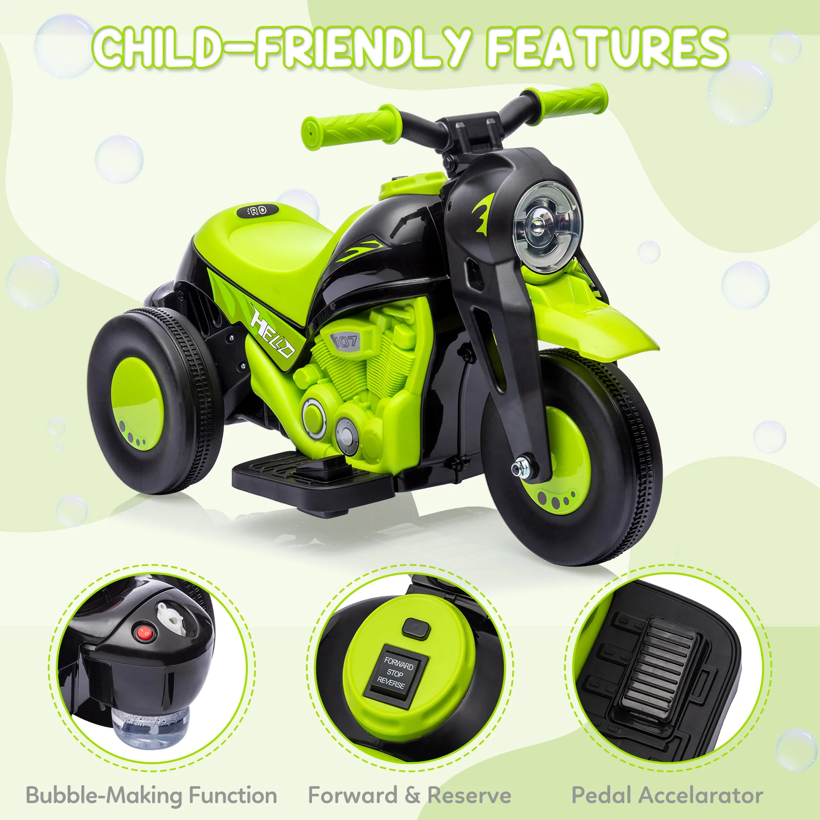 Kids Electric Bubble Motorcycle 4