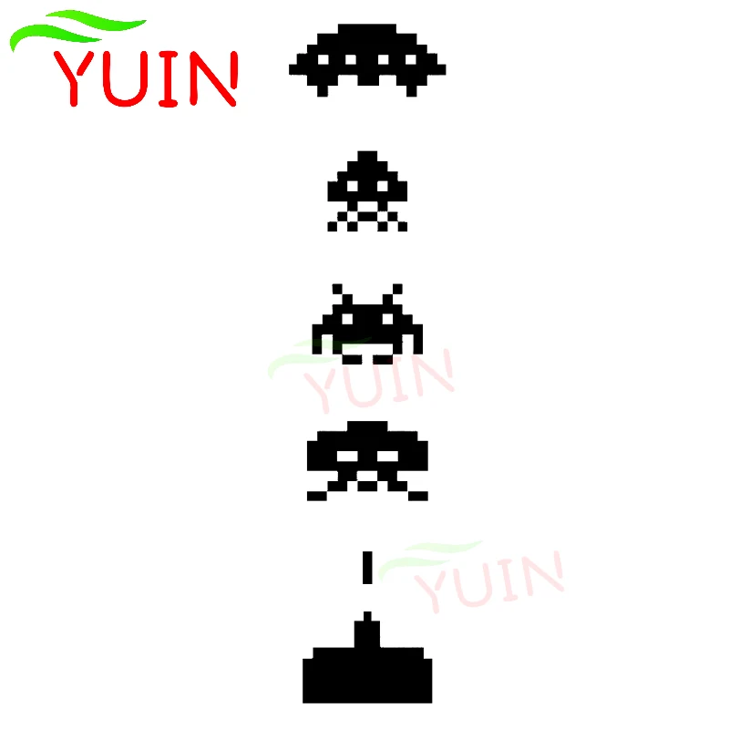 

Space Invaders Creative Car Decorative Pattern Fashion Sticker Personality PVC Waterproof Decal Black/White/Red/Laser/Silver