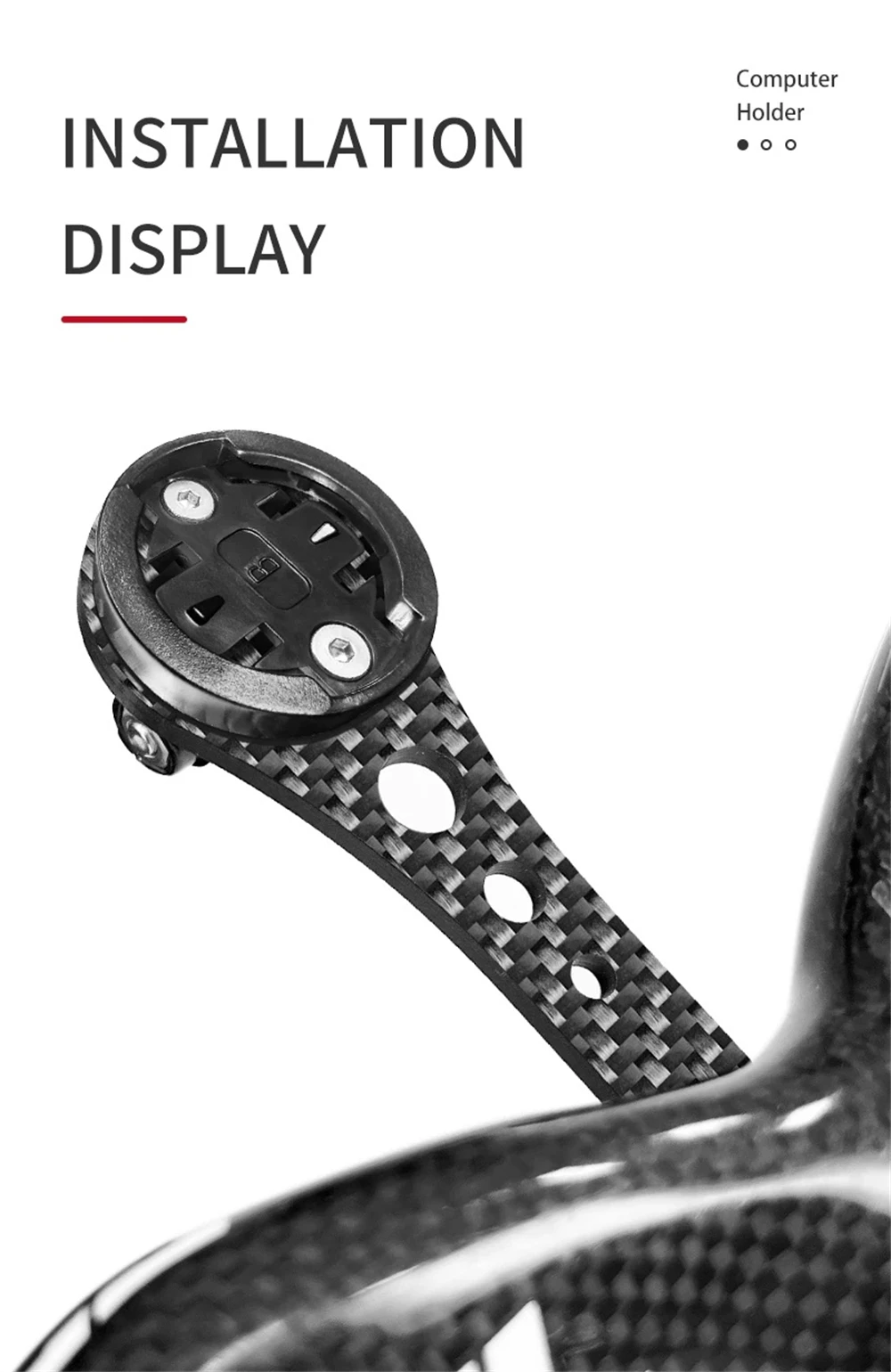 BKPTX CM-01 Carbon-Computerhalterung für Garmin/Bryton/Kamera, integrierter Lenker für Rennräder, 3K-Fahrradzubehör – Detail 5